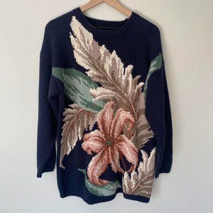 Vintage Knit Floral Sweater